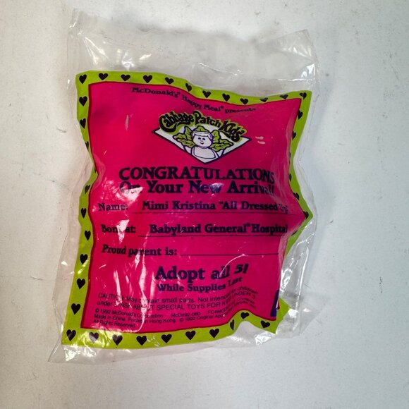 1992 Cabbage Patch Kids McDonalds Happy Meal Toys Lot of 6 All 5 Characters Vtg - Picture 11 of 16